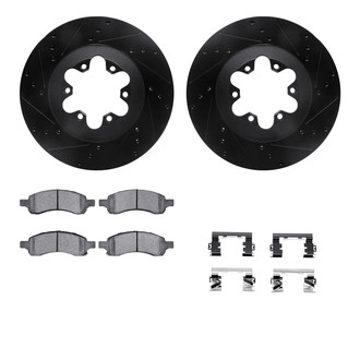 R1 Concepts® - Drilled and Slotted Front Brake Kit with Optimum OE Pads