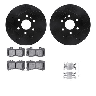 R1 Concepts® - Drilled and Slotted Front Brake Kit with Optimum OE Pads