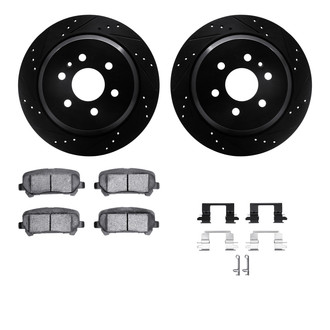 R1 Concepts® - Drilled and Slotted Rear Brake Kit with Optimum OE Pads