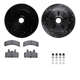R1 Concepts® - Drilled and Slotted Front Brake Kit with Optimum OE Pads