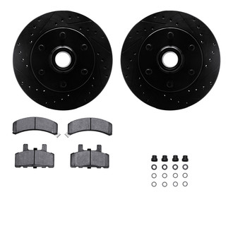 R1 Concepts® - Drilled and Slotted Front Brake Kit with Optimum OE Pads