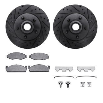 R1 Concepts® - Drilled and Slotted Front Brake Kit with Optimum OE Pads