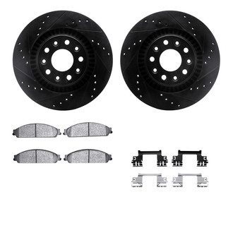 R1 Concepts® - Drilled and Slotted Front Brake Kit with Optimum OE Pads