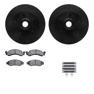 R1 Concepts® - Drilled and Slotted Front Brake Kit with Optimum OE Pads