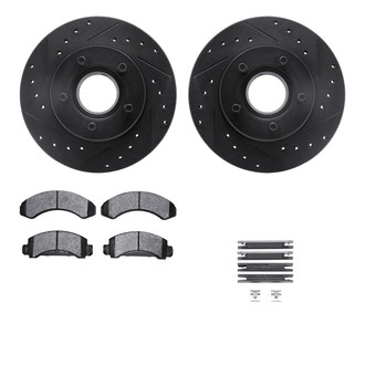 R1 Concepts® - Drilled and Slotted Front Brake Kit with Optimum OE Pads
