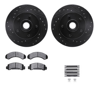 R1 Concepts® - Drilled and Slotted Front Brake Kit with Optimum OE Pads