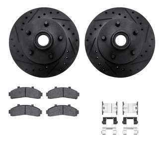 R1 Concepts® - Drilled and Slotted Front Brake Kit with Optimum OE Pads