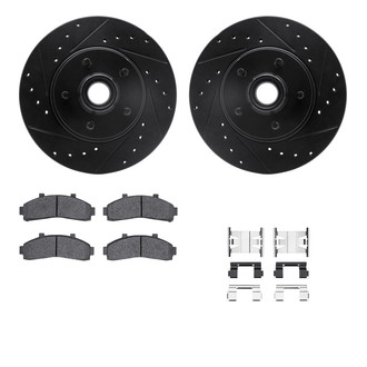 R1 Concepts® - Drilled and Slotted Front Brake Kit with Optimum OE Pads