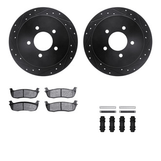 R1 Concepts® - Drilled and Slotted Rear Brake Kit with Optimum OE Pads