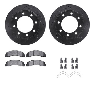 R1 Concepts® - Drilled and Slotted Front Brake Kit with Optimum OE Pads
