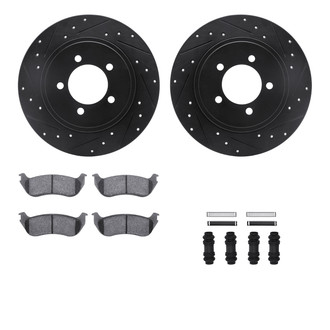 R1 Concepts® - Drilled and Slotted Rear Brake Kit with Optimum OE Pads