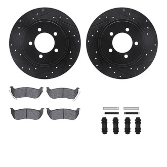 R1 Concepts® - Drilled and Slotted Rear Brake Kit with Optimum OE Pads