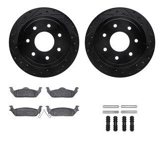 R1 Concepts® - Drilled and Slotted Rear Brake Kit with Optimum OE Pads