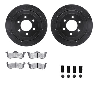 R1 Concepts® - Drilled and Slotted Rear Brake Kit with Optimum OE Pads