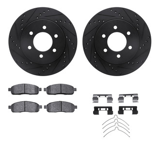 R1 Concepts® - Drilled and Slotted Front Brake Kit with Optimum OE Pads