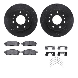 R1 Concepts® - Drilled and Slotted Front Brake Kit with Optimum OE Pads