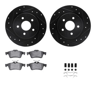 R1 Concepts® - Drilled and Slotted Rear Brake Kit with Optimum OE Pads