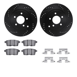 R1 Concepts® - Drilled and Slotted Rear Brake Kit with Optimum OE Pads