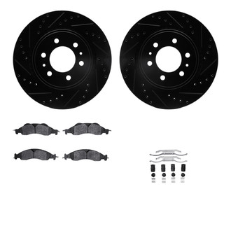 R1 Concepts® - Drilled and Slotted Front Brake Kit with Optimum OE Pads