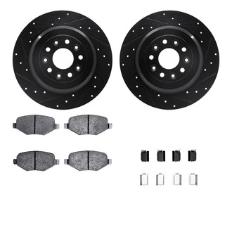 R1 Concepts® - Drilled and Slotted Rear Brake Kit with Optimum OE Pads