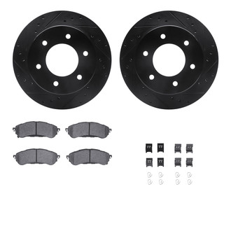 R1 Concepts® - Drilled and Slotted Rear Brake Kit with Optimum OE Pads
