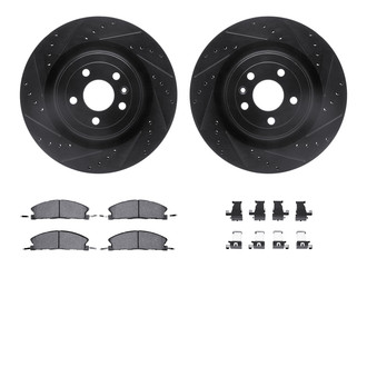 R1 Concepts® - Drilled and Slotted Front Brake Kit with Optimum OE Pads