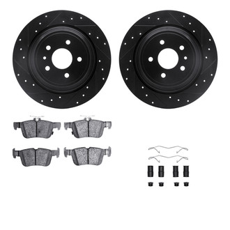 R1 Concepts® - Drilled and Slotted Rear Brake Kit with Optimum OE Pads