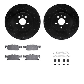 R1 Concepts® - Drilled and Slotted Front Brake Kit with Optimum OE Pads
