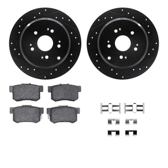 R1 Concepts® - Drilled and Slotted Rear Brake Kit with Optimum OE Pads