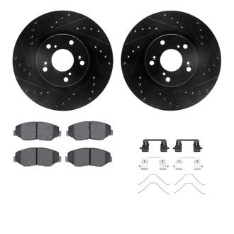 R1 Concepts® - Drilled and Slotted Front Brake Kit with Optimum OE Pads