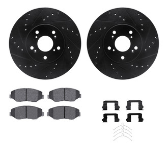 R1 Concepts® - Drilled and Slotted Front Brake Kit with Optimum OE Pads