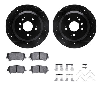 R1 Concepts® - Drilled and Slotted Rear Brake Kit with Optimum OE Pads