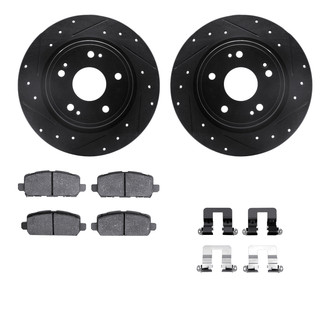 R1 Concepts® - Drilled and Slotted Rear Brake Kit with Optimum OE Pads