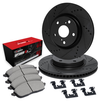 R1 Concepts® - Drilled and Slotted Brake Kit with Optimum OE Pads