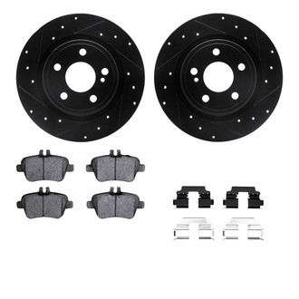 R1 Concepts® - Drilled and Slotted Rear Brake Kit with Optimum OE Pads