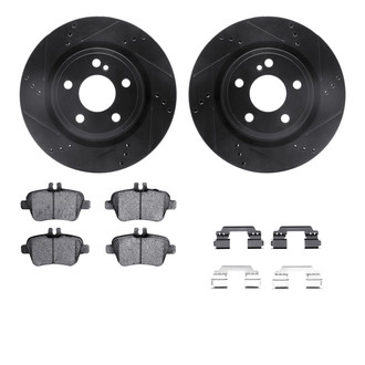 R1 Concepts® - Drilled and Slotted Rear Brake Kit with Optimum OE Pads