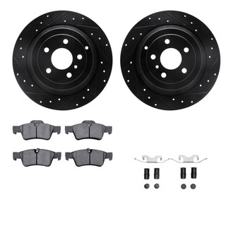R1 Concepts® - Drilled and Slotted Rear Brake Kit with Optimum OE Pads