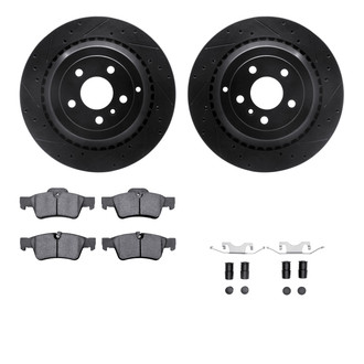 R1 Concepts® - Drilled and Slotted Rear Brake Kit with Optimum OE Pads