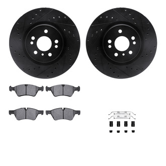 R1 Concepts® - Drilled and Slotted Front Brake Kit with Optimum OE Pads