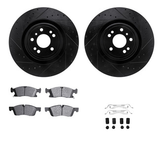 R1 Concepts® - Drilled and Slotted Front Brake Kit with Optimum OE Pads