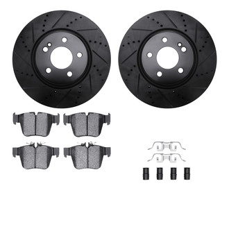 R1 Concepts® - Drilled and Slotted Rear Brake Kit with Optimum OE Pads