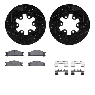 R1 Concepts® - Drilled and Slotted Front Brake Kit with Optimum OE Pads