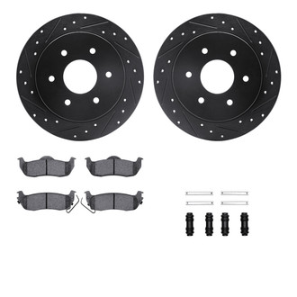 R1 Concepts® - Drilled and Slotted Rear Brake Kit with Optimum OE Pads