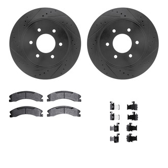 R1 Concepts® - Drilled and Slotted Front Brake Kit with Optimum OE Pads