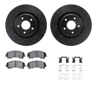 R1 Concepts® - Drilled and Slotted Front Brake Kit with Optimum OE Pads