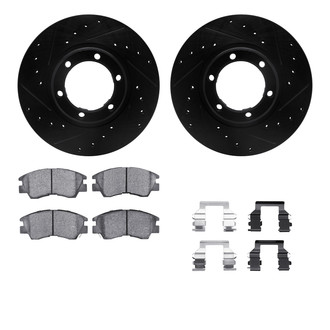 R1 Concepts® - Drilled and Slotted Front Brake Kit with Optimum OE Pads