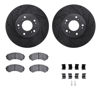 R1 Concepts® - Drilled and Slotted Front Brake Kit with Optimum OE Pads