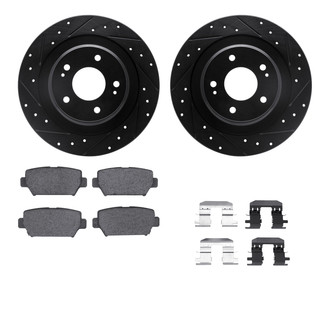 R1 Concepts® - Drilled and Slotted Rear Brake Kit with Optimum OE Pads