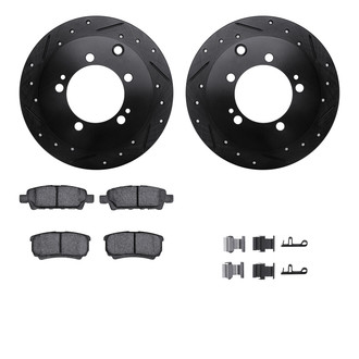 R1 Concepts® - Drilled and Slotted Rear Brake Kit with Optimum OE Pads