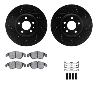 R1 Concepts® - Drilled and Slotted Front Brake Kit with Optimum OE Pads